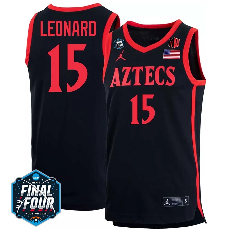 San Diego State #15 Kawhi Leonard 2023 Final Four College Basketball Limited Jersey – Black
