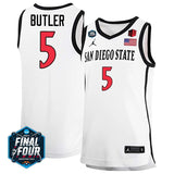 San Diego State #5 Lamont Butler 2023 Final Four College Basketball Limited Jersey – White