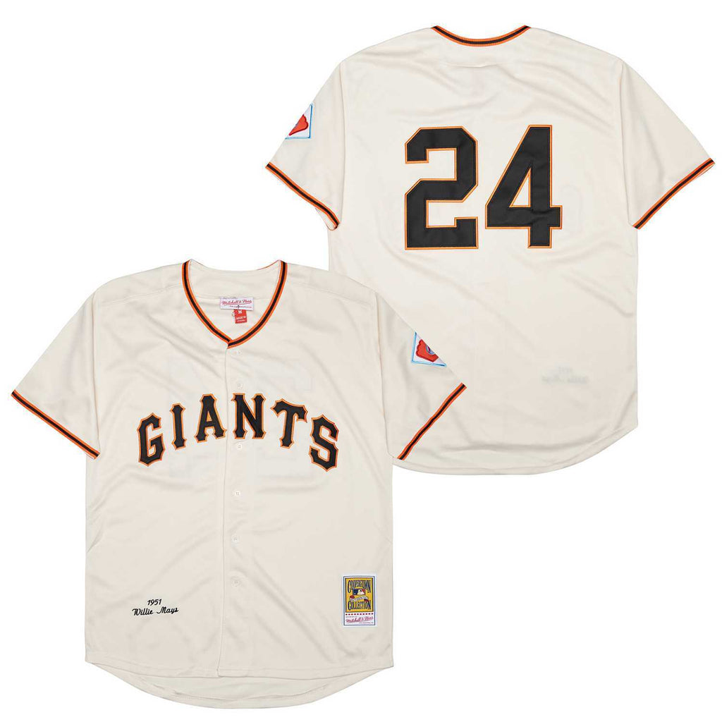 San Francisco Giants #24 Willie Mays Giants 24 Off-White 1951 Retro