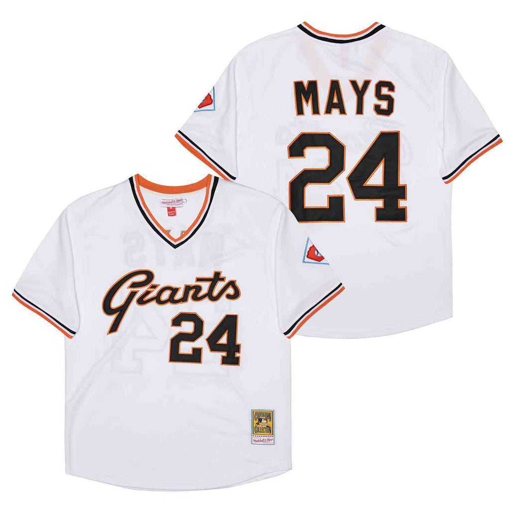 San Francisco Giants #24 Willie Mays Giants 24 White Pullover Retro