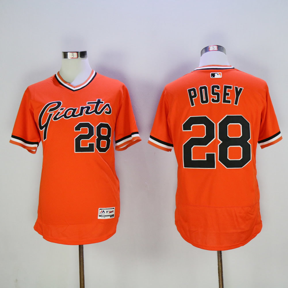 San Francisco Giants #28 Buster Posey Giants 28 Orange 2016 New 2016 Player Version