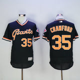 San Francisco Giants #35 Brandon Crawford Giants 35 Black Retro Pullover 2016 Player Version