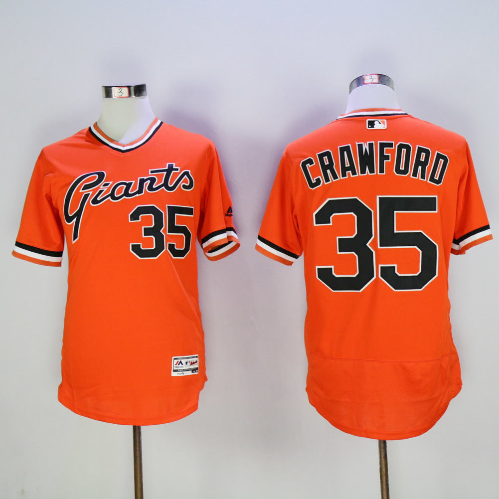 San Francisco Giants #35 Brandon Crawford Giants 35 Orange 2016 New 2016 Player Version