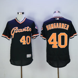 San Francisco Giants #40 Madison Bumgarner Giants 40 Black Retro Pullover 2016 Player Version