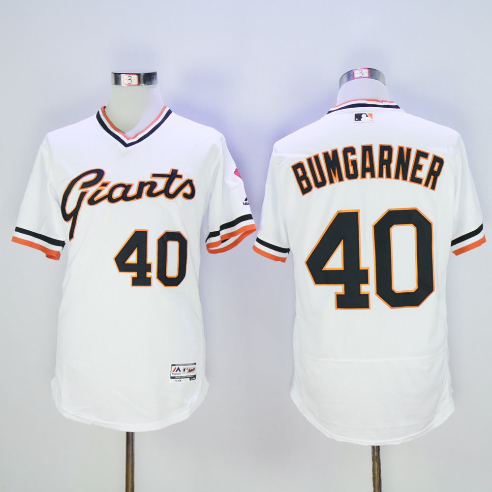 San Francisco Giants #40 Madison Bumgarner Giants 40 White Retro 2016