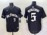 San Francisco Giants #5 Mike Yastrzemski Giants Black 5 Collaboration Style 1