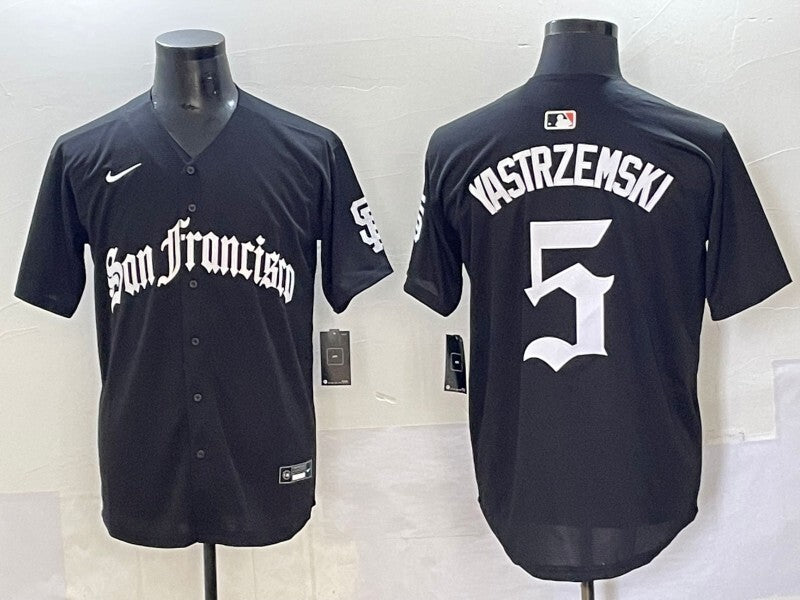 San Francisco Giants #5 Mike Yastrzemski Giants Black 5 Collaboration Style 2