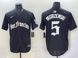 San Francisco Giants #5 Mike Yastrzemski Giants Black 5 Collaboration Style 2