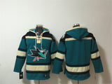 San Jose Sharks Blank Teal Lace-Up Pullover Hoodie