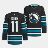 San Jose Sharks #11 Luke Kunin 2023-24 Cali Fin 3rd Alternate Jersey