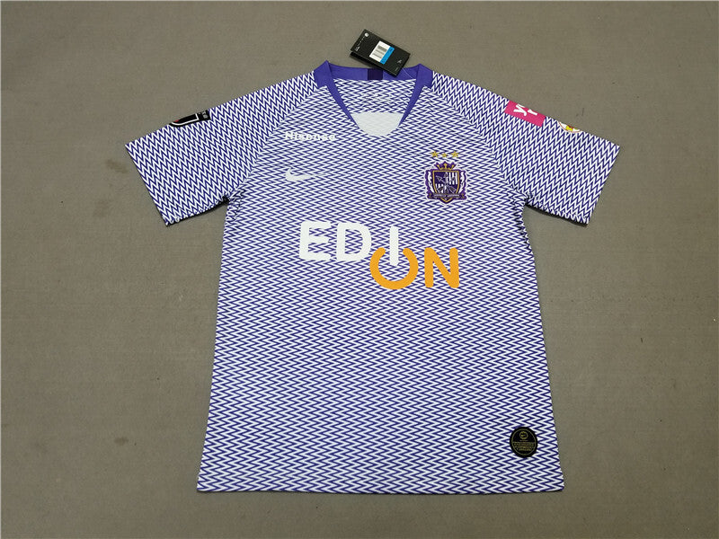 Sanfrecce Hiroshima away blue and white soccer jersey 19-20 season