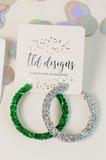 Green and Silver Hoops