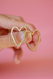 Gold XL Heart Studs