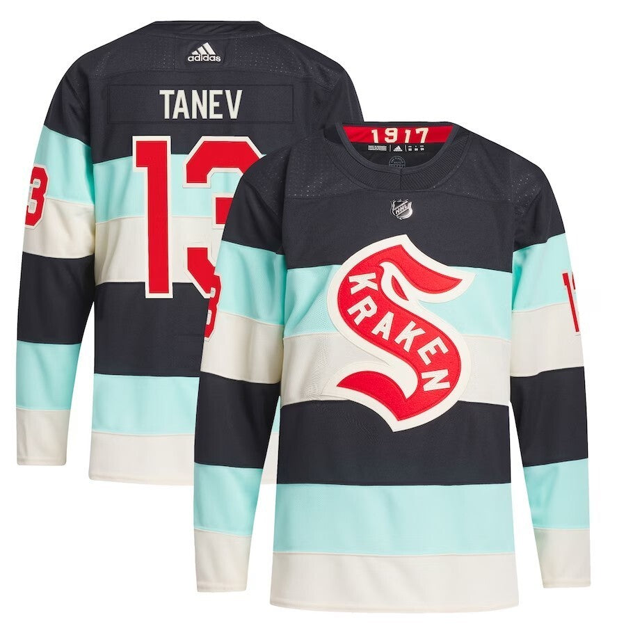 Seattle Kraken #13 Brandon Tanev adidas 2024 NHL Winter Classic Primegreen Authentic Player Jersey - Deep Sea Blue