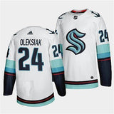 Seattle Kraken #24 Jamie Oleksiak Away White Jersey