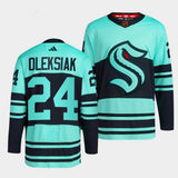 Seattle Kraken #24 Jamie Oleksiak Reverse Ice Blue Jersey