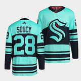 Seattle Kraken #28 carson-soucy-ice-blue-2022reverse-retro-2.0-authentic-primegreen-jersey