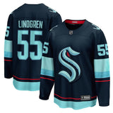 Seattle Kraken #55 Ryan Lindgren Home Breakaway Jersey - Deep Sea Blue