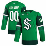 Seattle Kraken adidas 2023 St. Patrick's Day Primegreen Authentic Custom Jersey - Kelly Green
