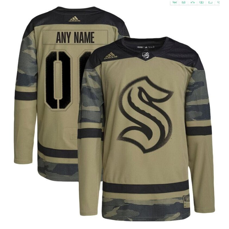 Seattle Kraken adidas Military Appreciation Team Authentic Custom Practice Jersey - Camo_conew1
