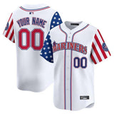 Seattle Mariners Active Player Custom White 2025 Independence Day Limited