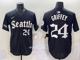 Seattle Mariners #24 Ken Griffey Jr. Mariners 5 Collaboration Style 1