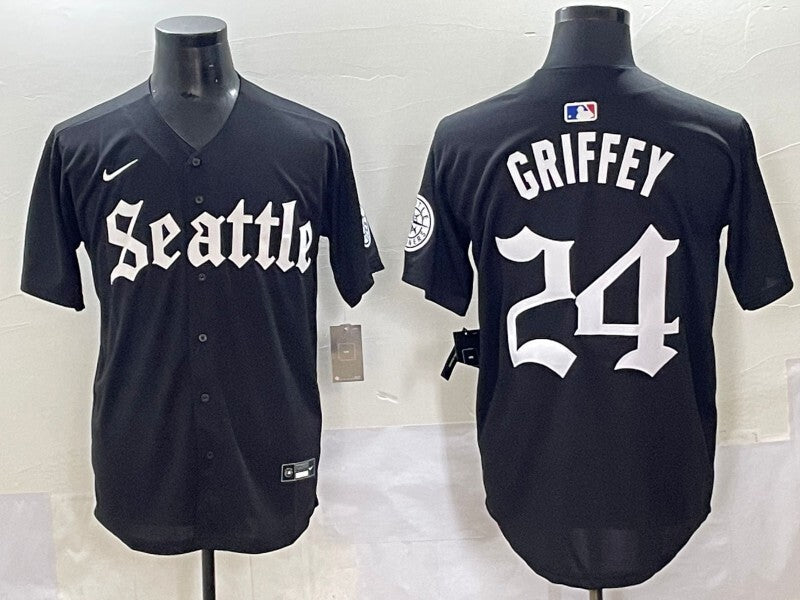 Seattle Mariners #24 Ken Griffey Jr. Mariners 5 Collaboration Style 2