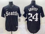Seattle Mariners #24 Ken Griffey Jr. Mariners 5 Collaboration Style 2