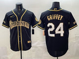 Seattle Mariners #24 Ken Griffey Jr. Mariners Black Gold V3