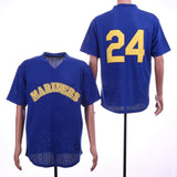 Seattle Mariners #24 Ken Griffey Mariners 24 Blue Retro Style 2