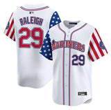 Seattle Mariners #29 Cal Raleigh White 2025 Independence Day Limited