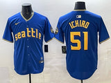 Seattle Mariners #51 Ichiro Suzuki Mariners City Adult