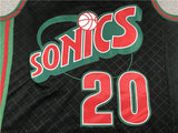 Seattle SuperSonics #20 Gary Payton Supersonics 20 Plaid Retro Black Style 3