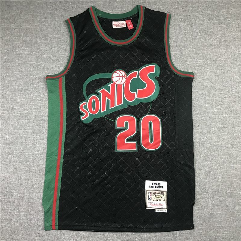Seattle SuperSonics #20 Gary Payton Supersonics 20 Plaid Retro Black Style 4