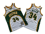 Seattle SuperSonics #34 Ray Allen Supersonics 34 # White 06-07 Season Mitchell Retro Jersey --. Allen _[1]
