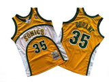 Seattle SuperSonics #35 Kevin Durant Supersonics 35 # Yellow 07-08 Season Mitchell Retro Jersey -- Kevin . Durant