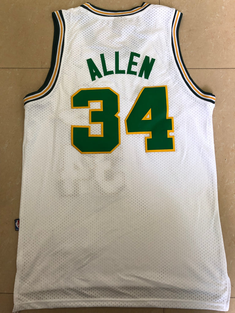 Seattle Supersonics #34 Allen Supersonics Team 34 # Allen White Retro Jersey Style 2