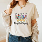 She is Clothed With Strength and Dignity Mother's Day Tee Casual Style Crew Neck Short Sleeve T-Shirt Tops Trendy for Unisex, Perfect Gift