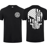 Sig Sauer Skull Gun America Flag 2 Sided T-shirt - Tactical Gear Gun Lover Nature Hunting Enthusiast Outfit Gift For Men And Women Dad Cotton