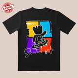 Skateboard Tee | Red-Blue-Green Colorblock & Non Stop Fun | Trendy Streetwear for Skaters