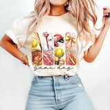 Softball T-Shirt, Game Day Softball Coquette T-Shirt, Softball Bow T-Shirt, Softball Mama T-Shirt, Softball Mom T-Shirt, Brushstroke Softball T-Shirt