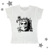 Spice Girls Y2k Baby Tee, Gothic Emo Girl Tops, Scene Clothing 2000s, Casual Cotton Short Sleeve, Women Fitted T-Shirt