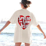 Spread the Love of Jesus Shirt Cotton Casual Street Style Crew Neck Short Sleeve T-Shirt Trendy Top for Women for Men, Perfect Gifts