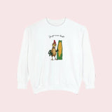 Chicken Joe Surfs Up Men's Unisex Sweatshirt - Printed Long Sleeve Crew Neck Slim Fit Medium Casual Top - Fall/Winter/Spring Season Wear - Machine Washable, Menswear