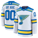 St. Louis Blues Fanatics Away Premium Custom Jersey - White Style 1