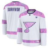 St. Louis Blues Fanatics Hockey Fights Cancer Practice Jersey - White