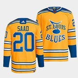 St. Louis Blues #20 brandon-saad-yellow-2022reverse-retro-2.0-authentic-primegreen-jersey