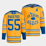 St. Louis Blues #55 colton-parayko-yellow-2022reverse-retro-2.0-authentic-primegreen-jersey