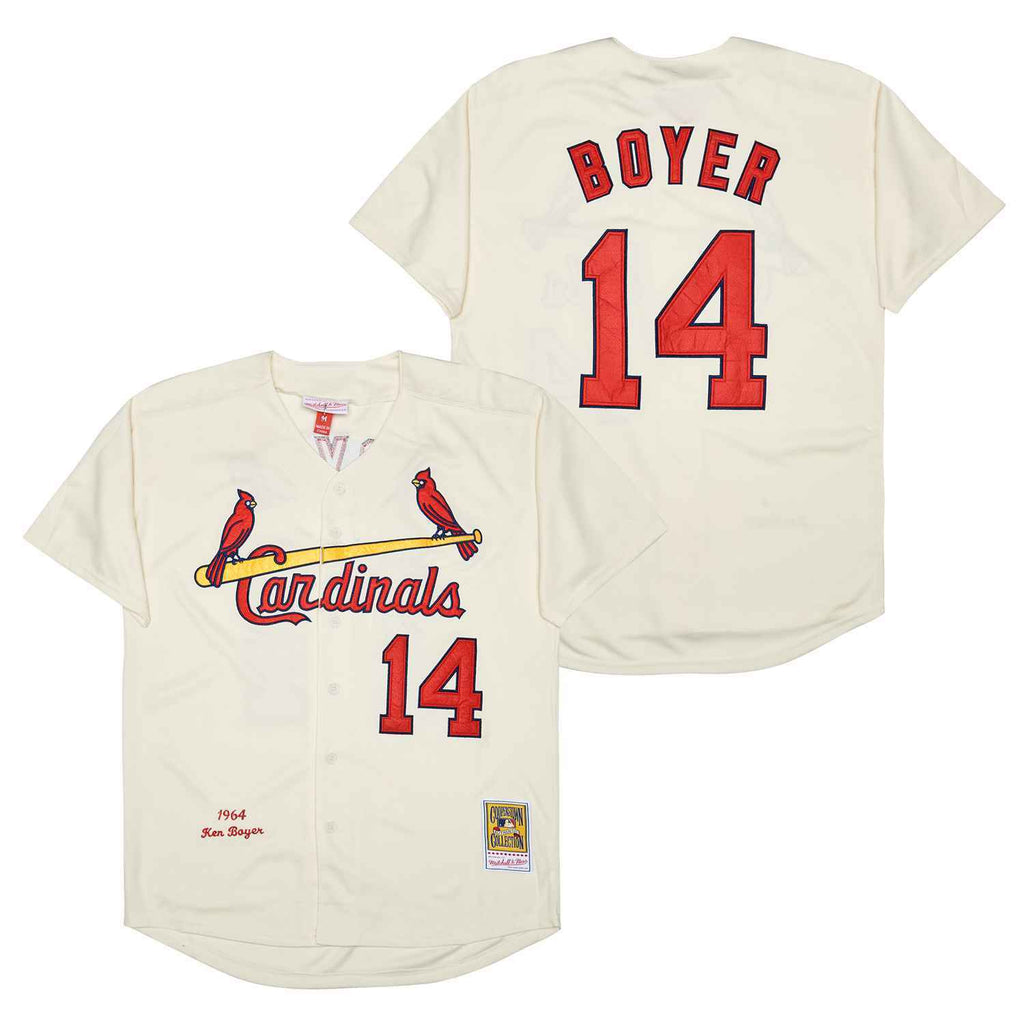 St. Louis Cardinals #14 Ken Boyer Cardinals 14 Off-White 1964 Retro