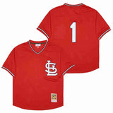 St. Louis Cardinals #1 Ozzie Smith Cardinals 1 Red BP Retro